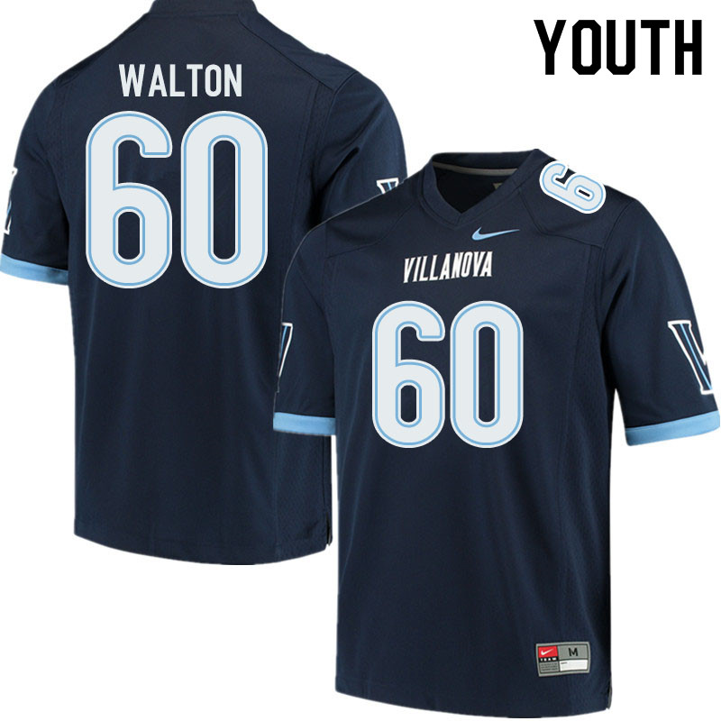 Youth #60 Jacob Walton Villanova Wildcats College Football Jerseys Sale-Navy - Click Image to Close